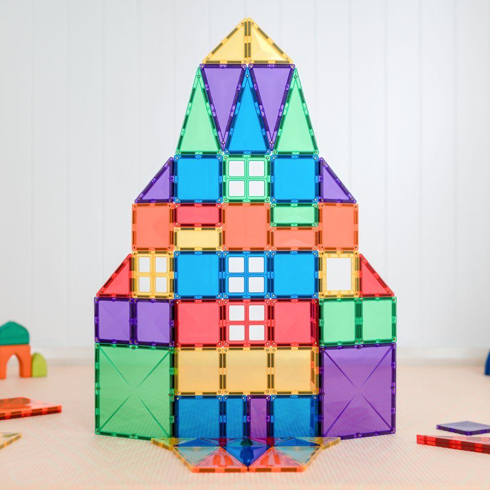 Close-up detail of the Connetix 194 Piece Rainbow Bundle
