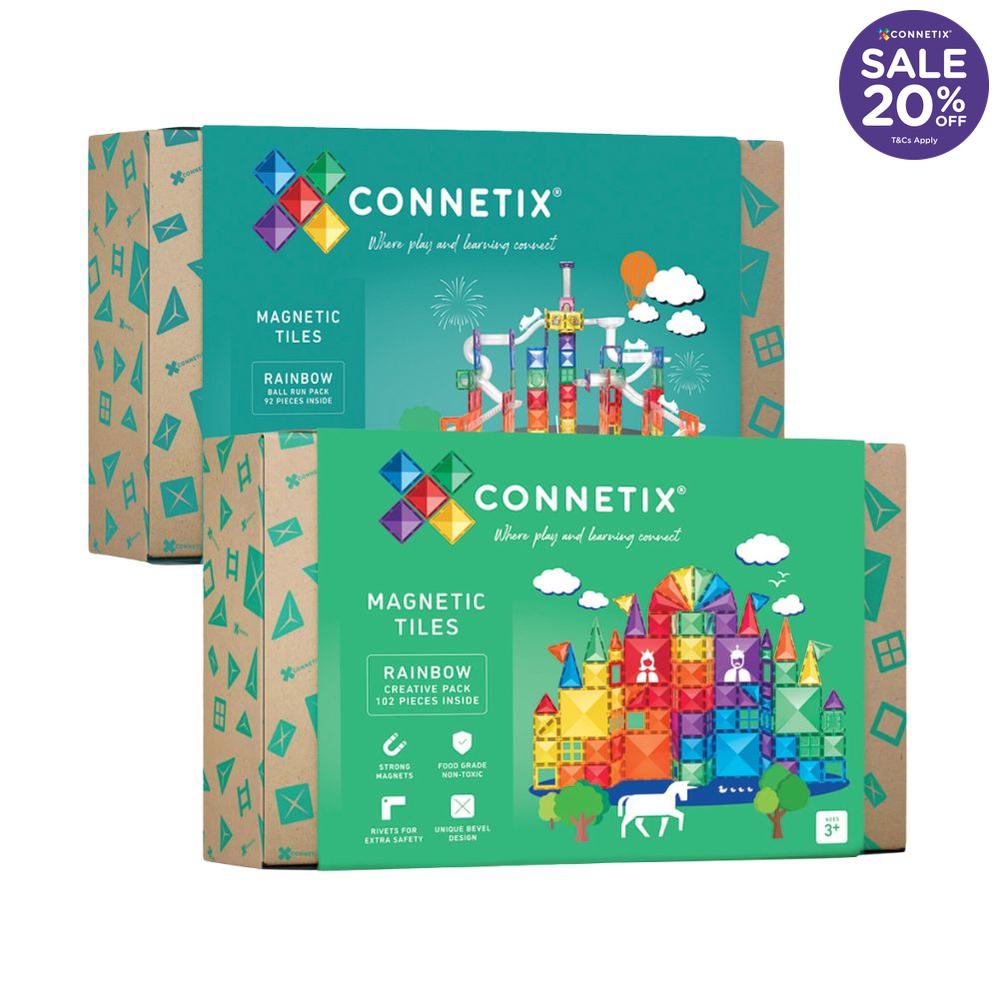 Connetix Tiles 194 Piece Rainbow Bundle