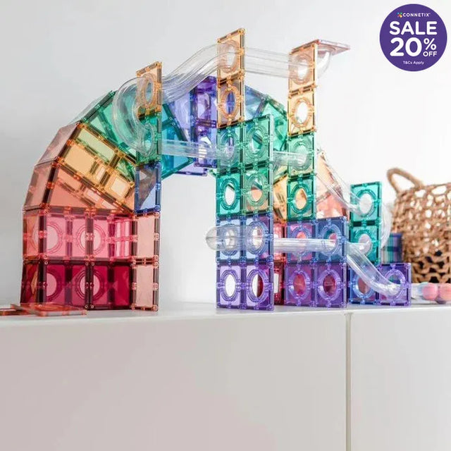 Connetix Tiles 226 Piece Pastel Creative Ball Run Bundle