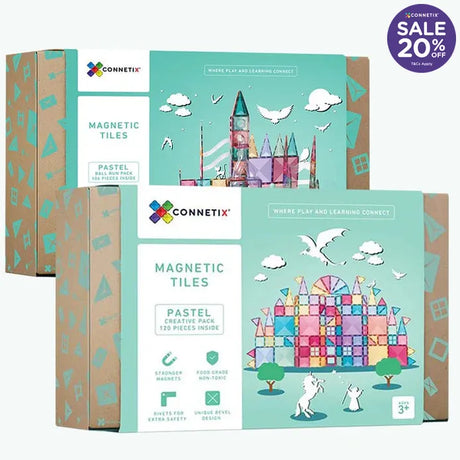 Connetix Tiles 226 Piece Pastel Creative Ball Run Bundle