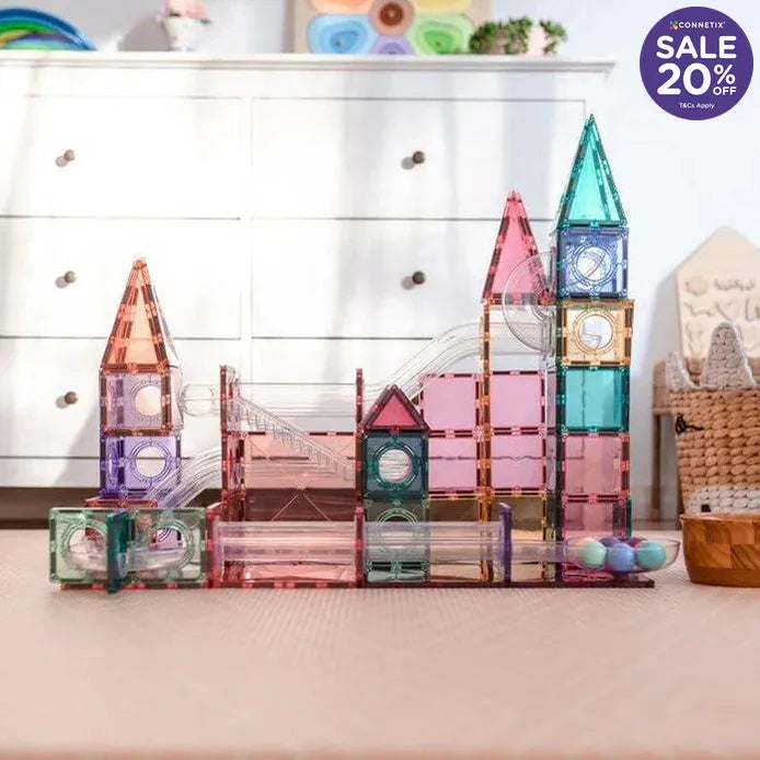 Connetix Tiles 308 Piece Pastel Ball Run Mega Bundle