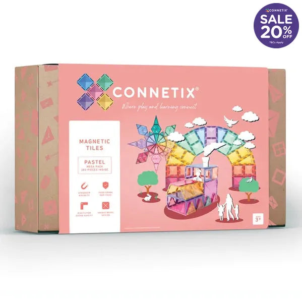 Connetix Tiles 308 Piece Pastel Ball Run Mega Bundle