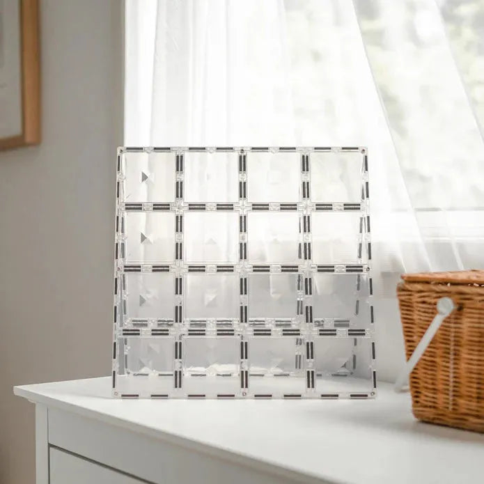 Close-up detail of the Connetix 36 Piece Clear Pack Bundle