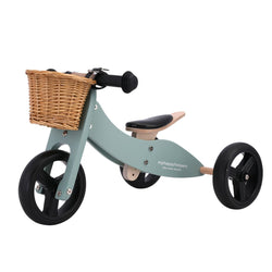 2 in 1 Mini Trike / Balance Bike with Basket - Sage Green
