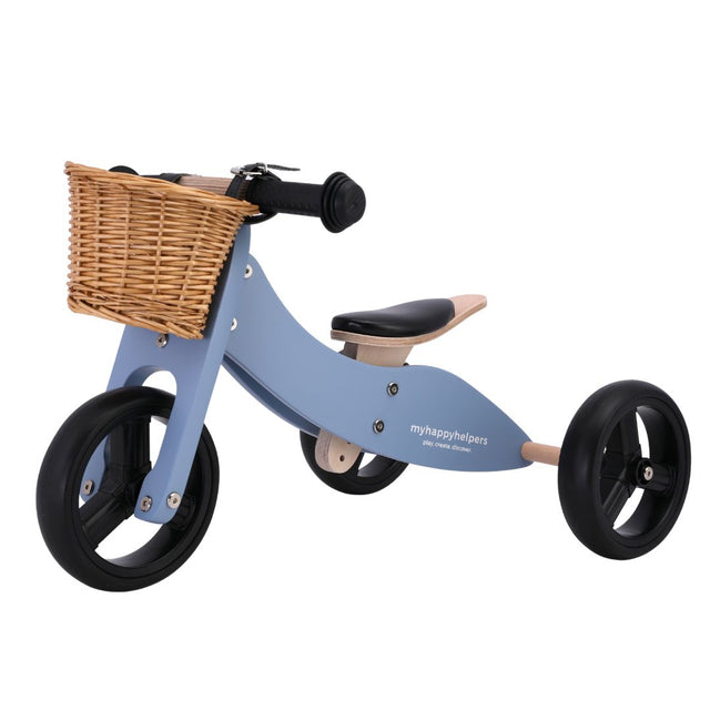 2 in 1 Mini Trike / Balance Bike with Basket with Basket - Slate Blue