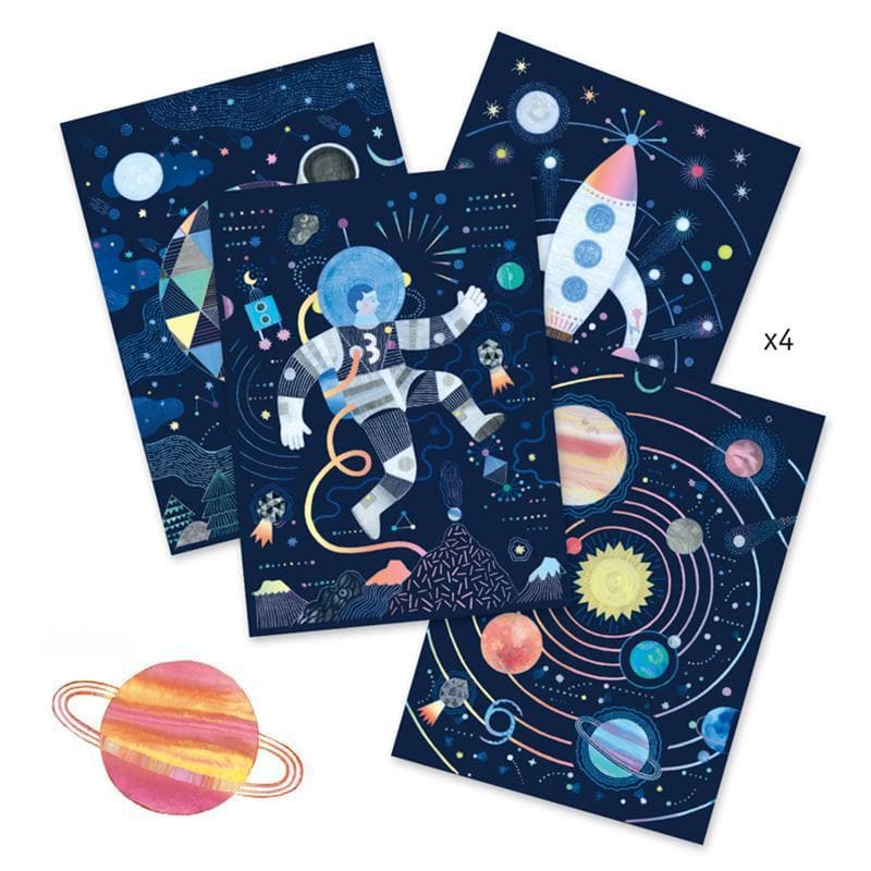 Close-up detail of the Cosmic Mission Scratch Cards