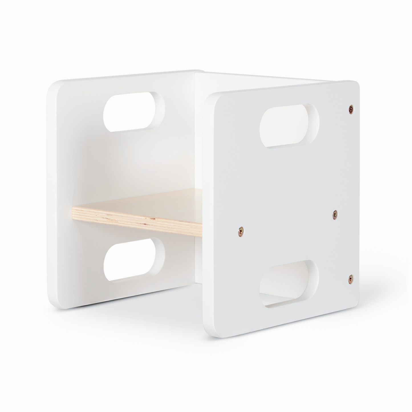 Cube Weaning Chair - White and Varnish Twin Pack-Furniture & Décor-My Happy Helpers