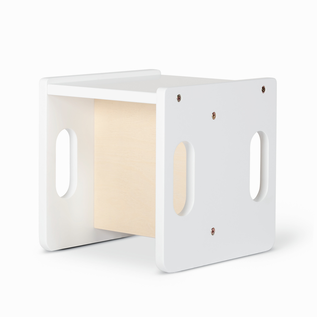 Cube Weaning Chair - White and Varnish Twin Pack-Furniture & Décor-My Happy Helpers