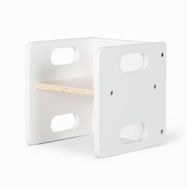 Cube Weaning Chair - White and Varnish Twin Pack