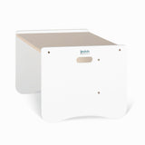 Cube Weaning Table & 2 Chairs - White and Varnish