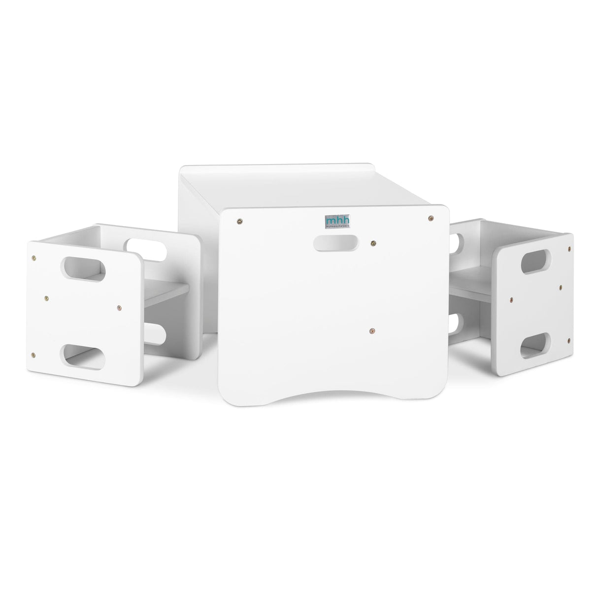 Cube Weaning Table & Single Chair - White