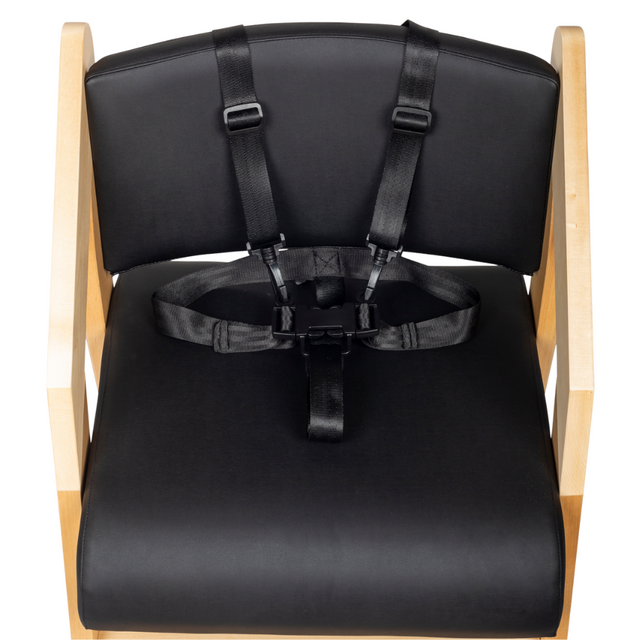 Dine and Grow HIGH CHAIR - Black & Varnish (with Harness)