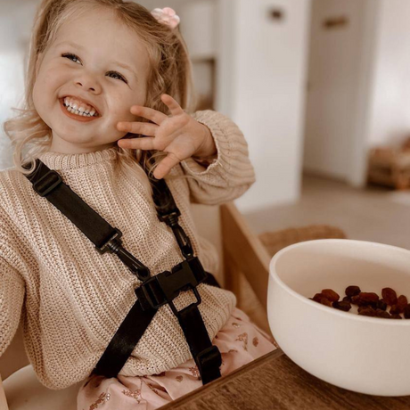 Dine and Grow HIGH CHAIR - Walnut & Black (with Harness)