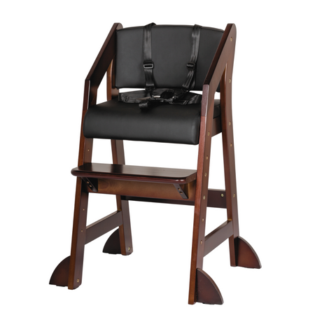 Dine and Grow HIGH CHAIR - Walnut & Black (with Harness)