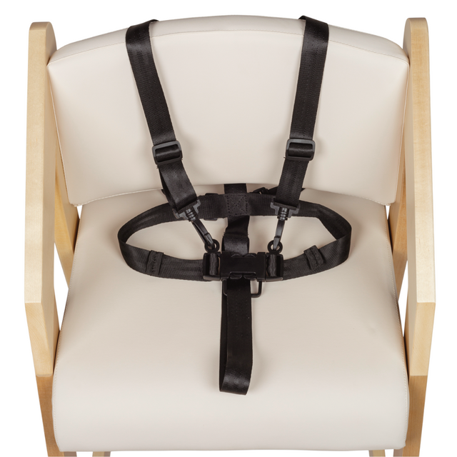 Dine and Grow HIGH CHAIR - White & Varnish (with Harness)