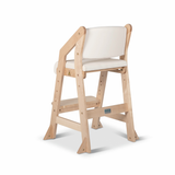 Dine and Grow HIGH CHAIR - White & Varnish (with Harness)