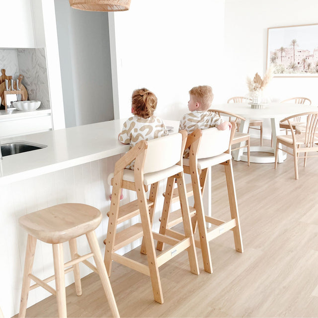 Dine and Grow TODDLER ISLAND CHAIR - White & Varnish