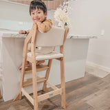 Dine and Grow TODDLER ISLAND CHAIR - White & Varnish