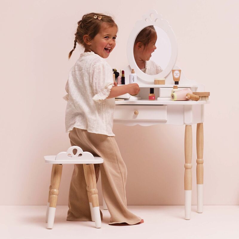 Le Toy Van Dressing-up Vanity Table & Stool – the perfect addition to the playroom or bedroom