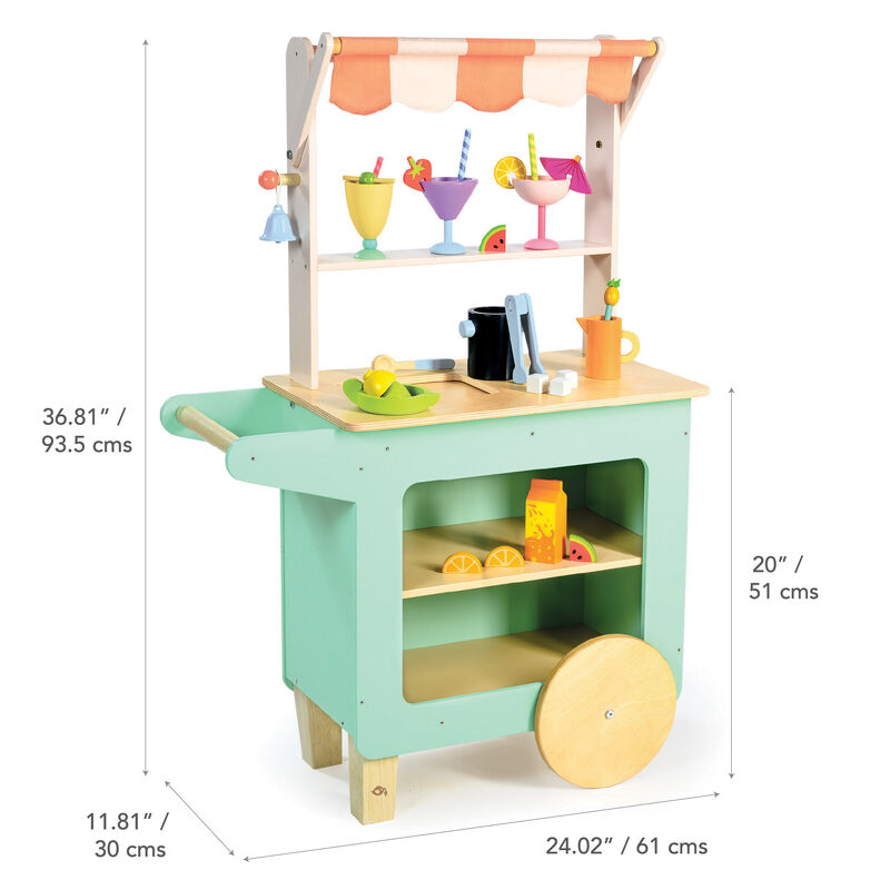 Close-up detail of the Tender Leaf Drinks Trolley
