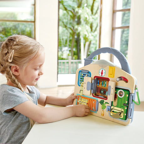 Hape Lock & Learn Playboard wooden toy – begin your unlocking adventure with our captivating toy board