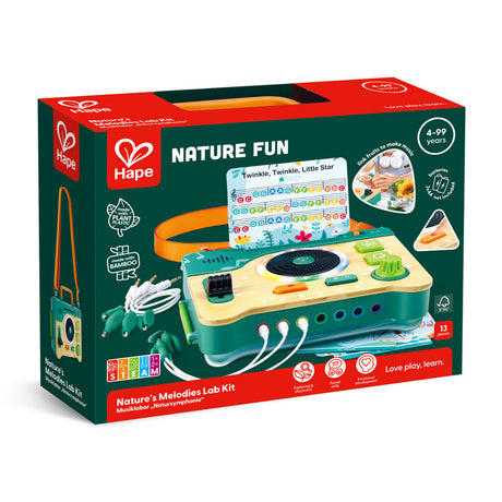 Close-up detail of the Hape Nature's Melodies Lab Kit musical toy