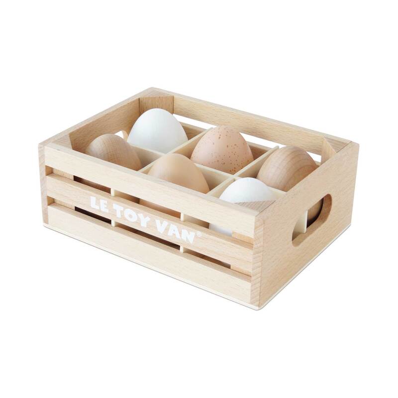 Farm Eggs Wooden Market Crate - 7 Piece