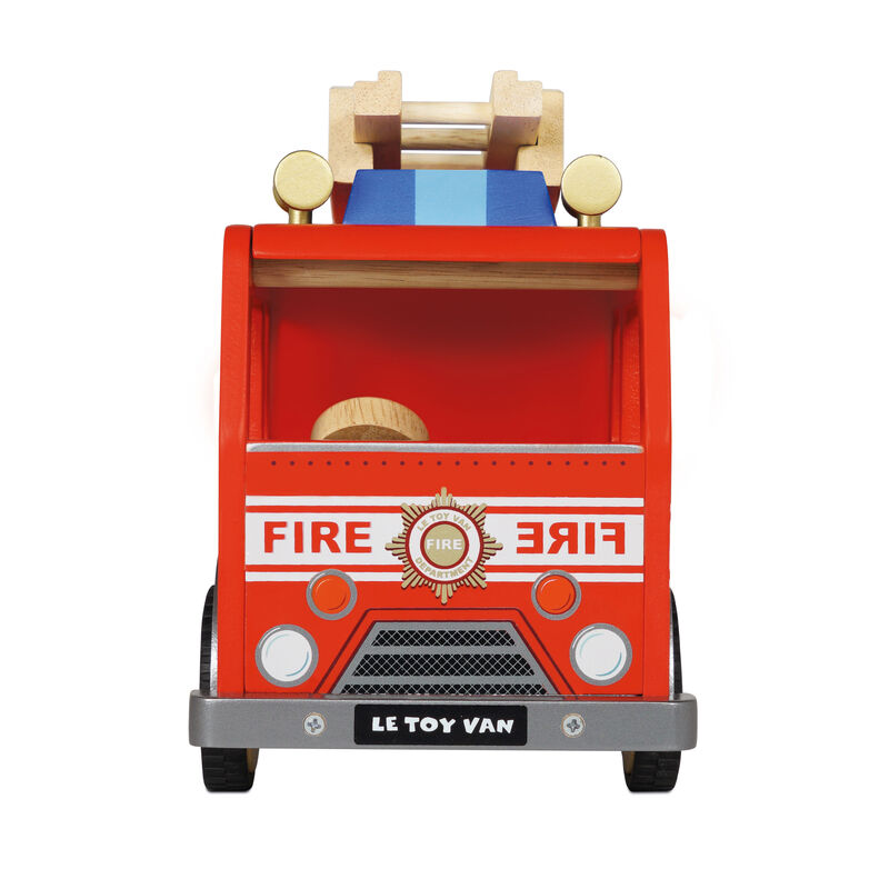 Le Toy Van Fire Engine Set – a sturdy vehicle with an extendable ladder and water hose