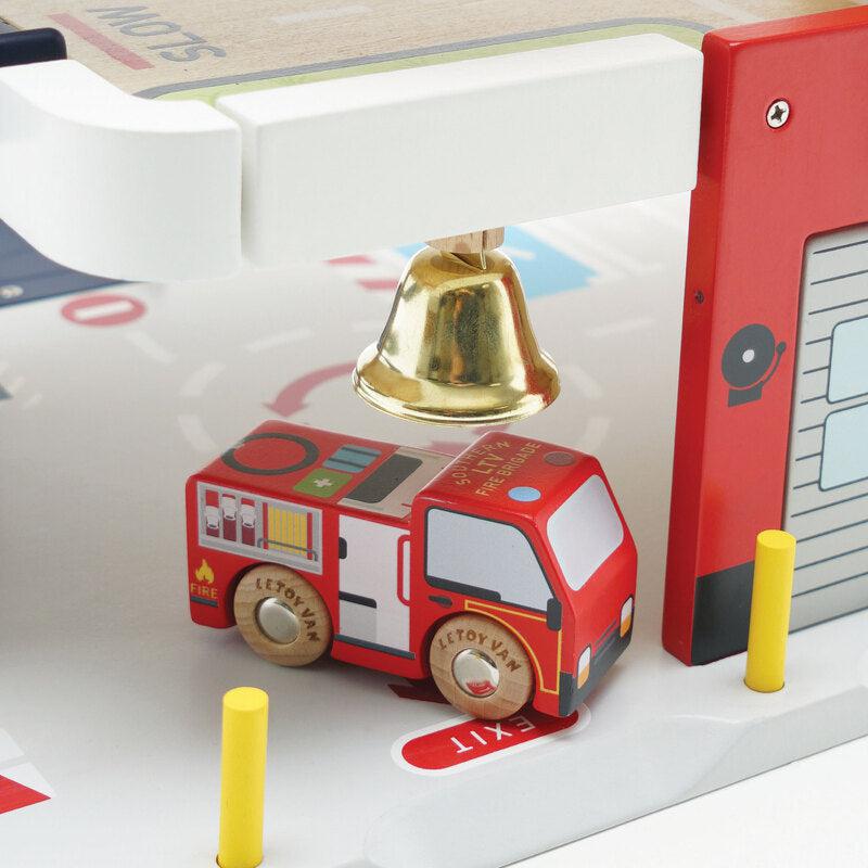 Le Toy Van Fire & Rescue Wooden Garage – all heroes to George's Fire & Rescue Garage