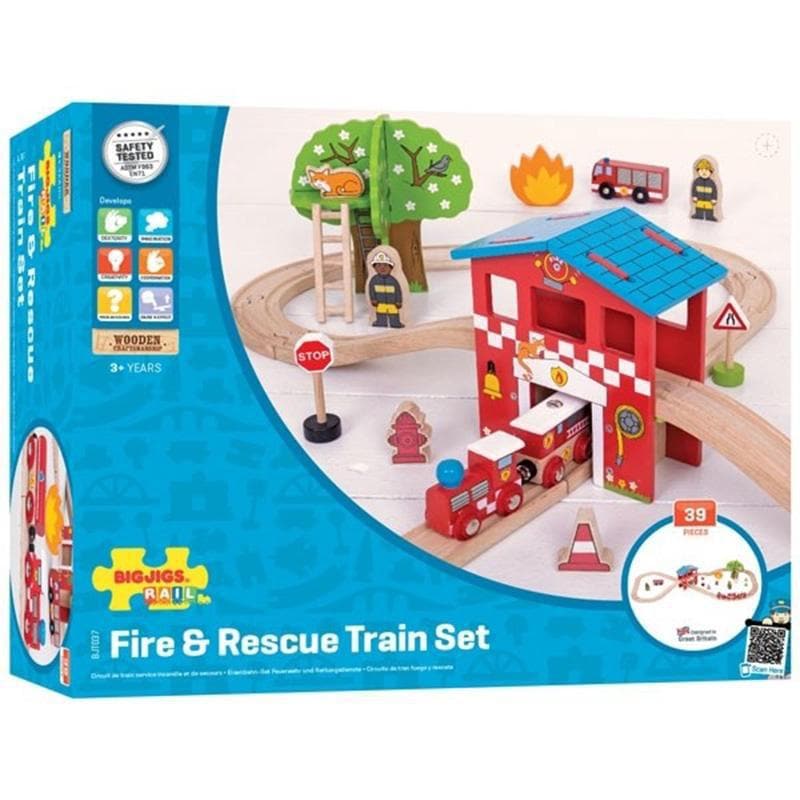 Fire Station Train Set-Toy Vehicles-My Happy Helpers