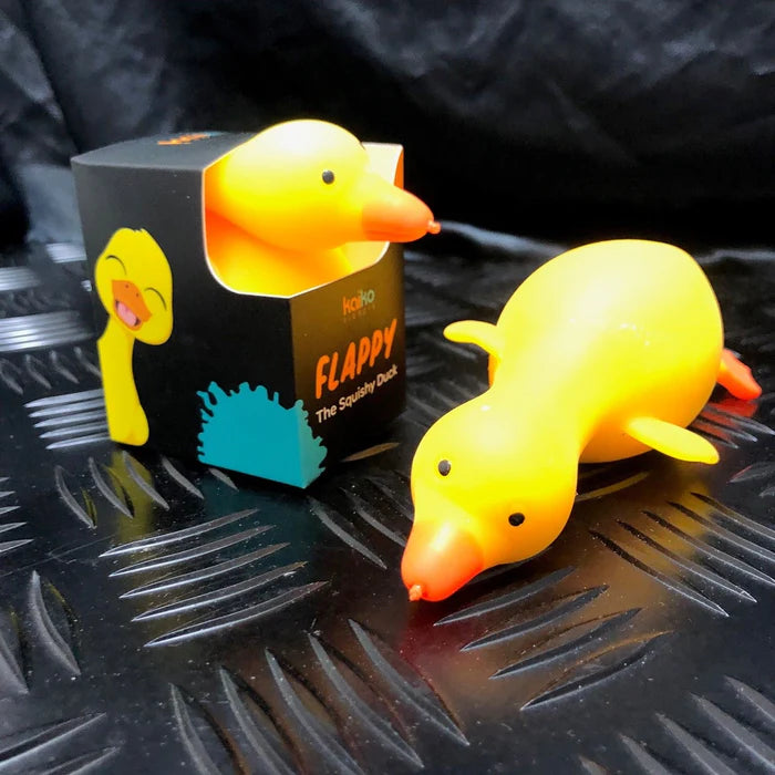 Close-up detail of the Flappy the Squishy Duck