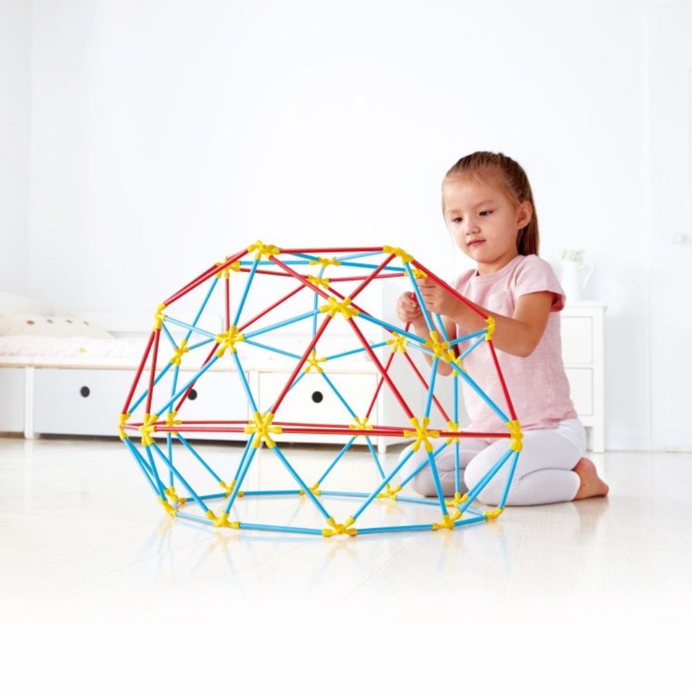 Hape Flexistix Geodesic Structures wooden toy – build a geodesic dome and a truss bridge with this fun Flexistix kit