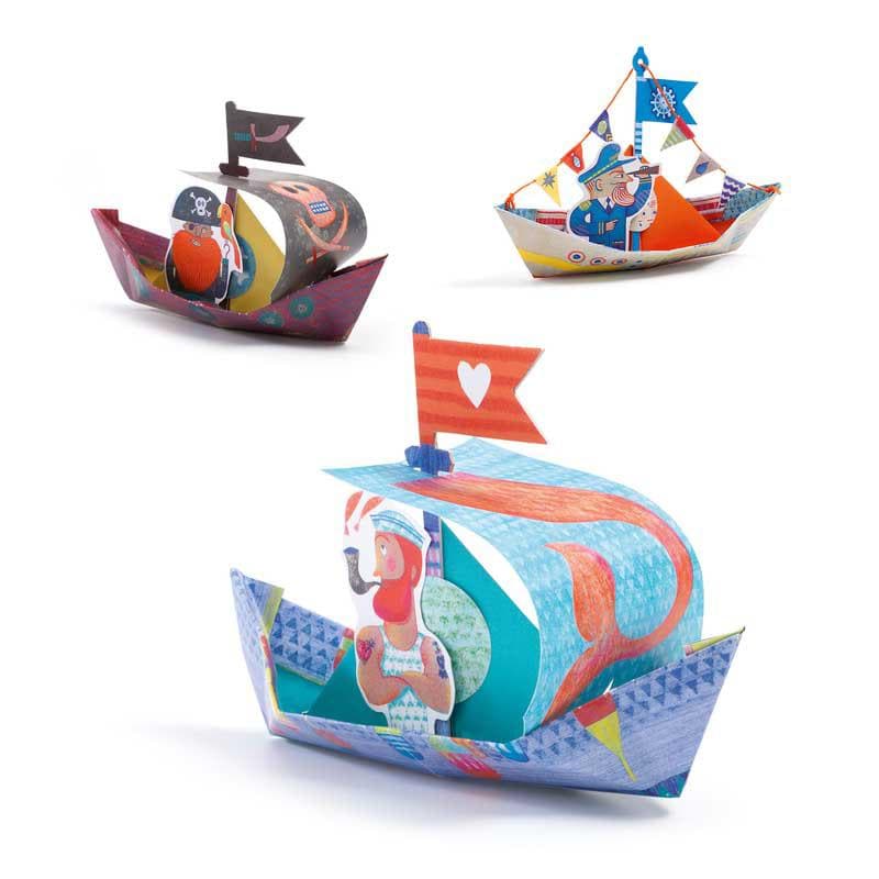 Close-up detail of the Floating Boats Origami