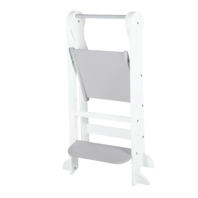 Folding Learning Tower - White / Cool Grey Late Dec Pre Order