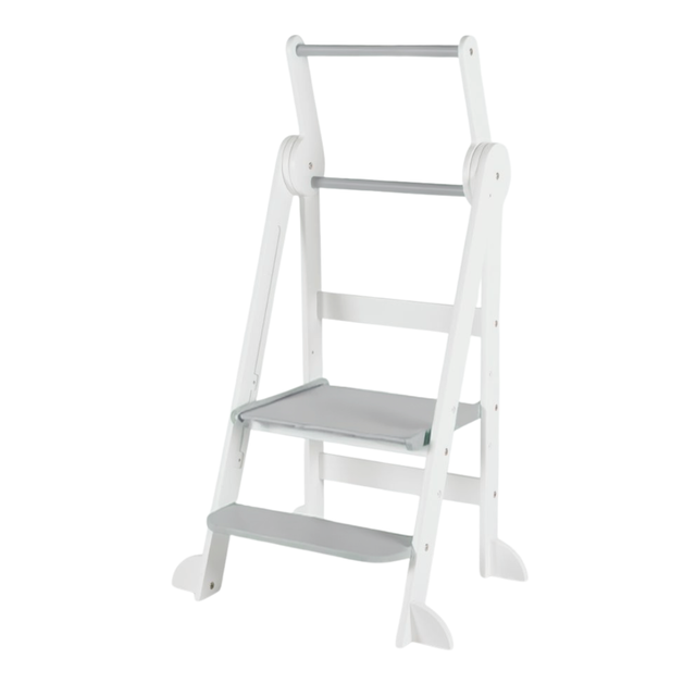 Folding Learning Tower - White / Cool Grey Late Dec Pre Order