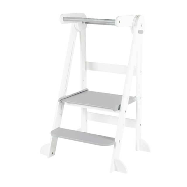 Folding Learning Tower - White / Cool Grey Late Dec Pre Order