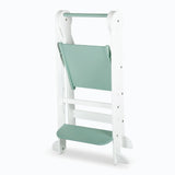 Folding Learning Tower - White / Sage LIMITED EDITION