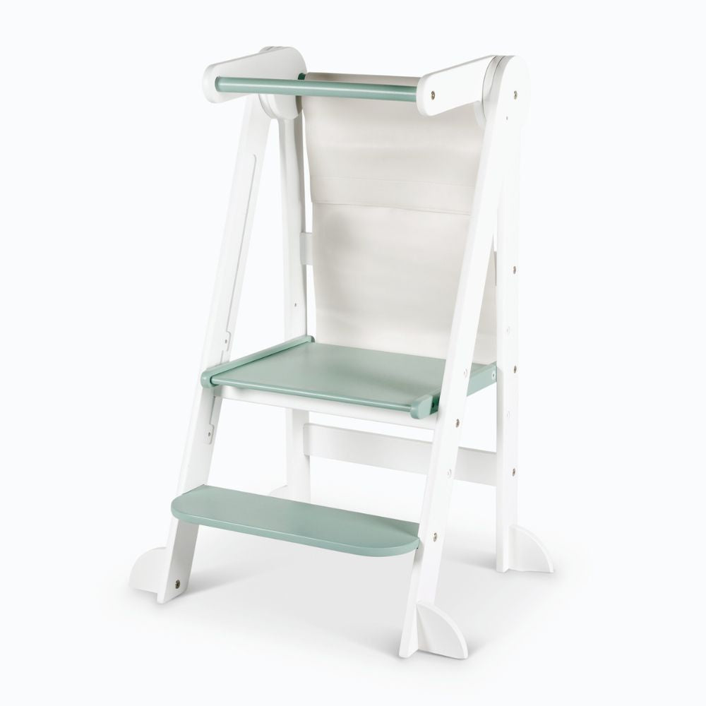 Folding Learning Tower - White / Sage LIMITED EDITION