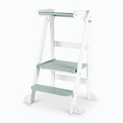 Folding Learning Tower - White / Sage LIMITED EDITION