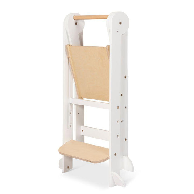 Folding Learning Tower - White and Varnish