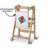 Folding Learning Tower - White and Varnish