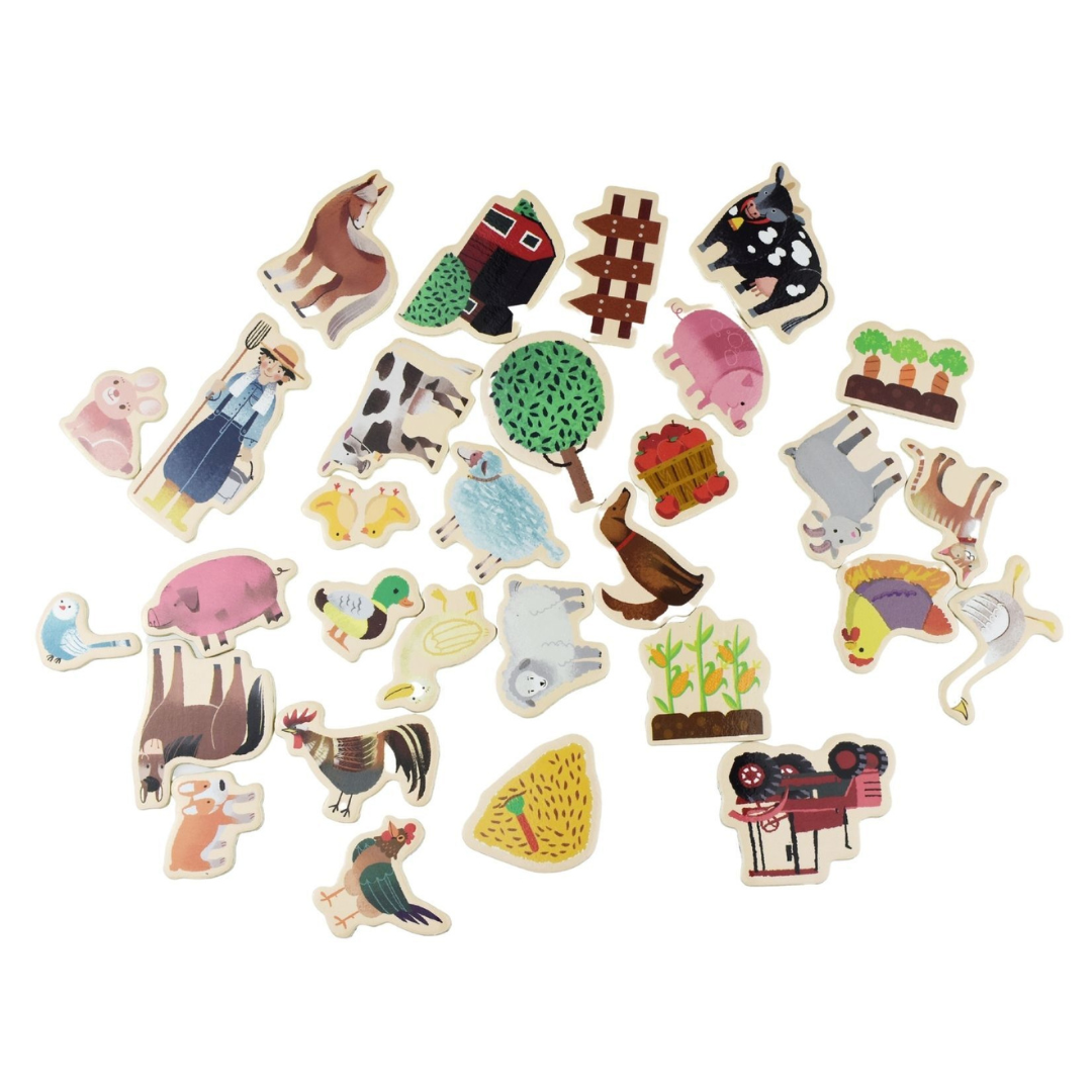 Fridge Friends Magnetic Framyard and animals 30pcs-My Happy Helpers
