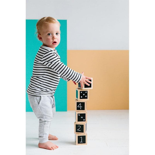 Fun with Chalk! Wooden Cubes-Babies and Toddlers-My Happy Helpers