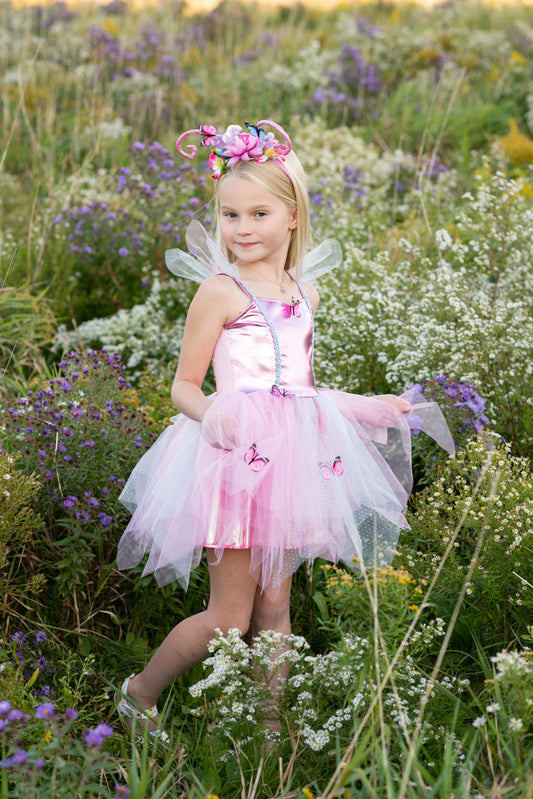 Pink Butterfly Dress & Headpiece Size 5-6