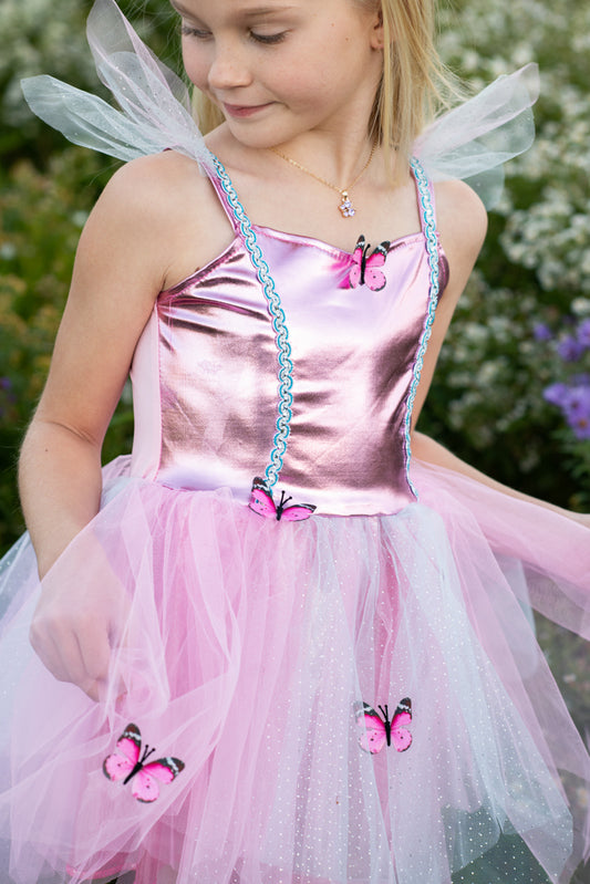 Pink Butterfly Dress & Headpiece Size 5-6