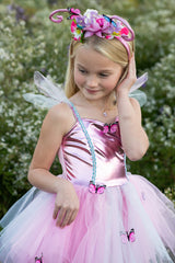 Pink Butterfly Dress & Headpiece Size 5-6