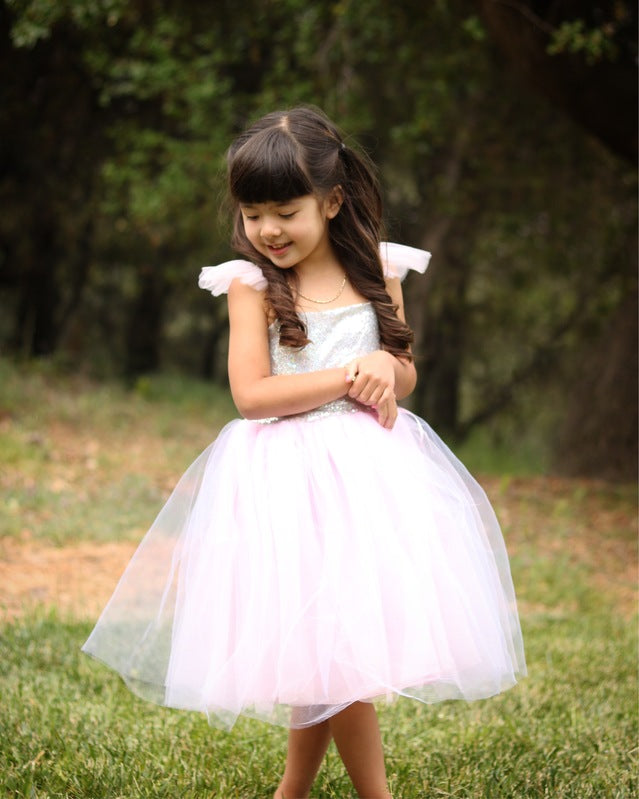 Pink Sequins Princess Dress