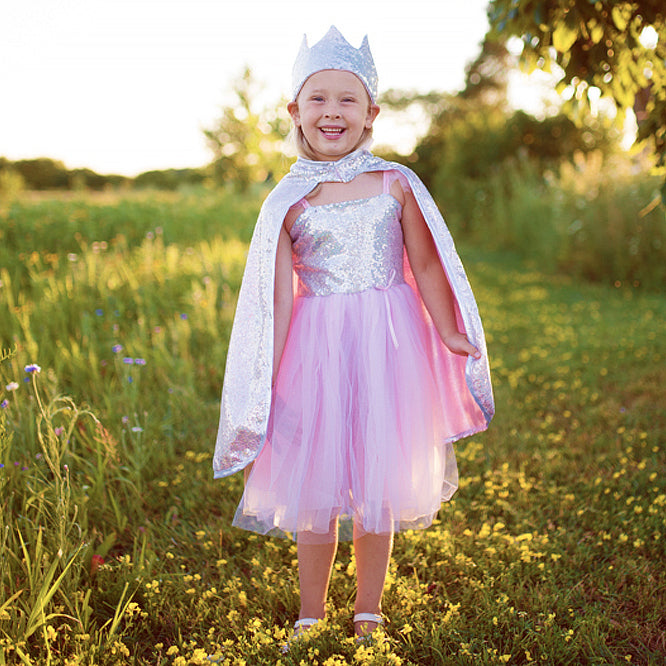 Silver Reversible Sequins Cape