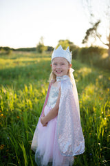 Silver Reversible Sequins Cape