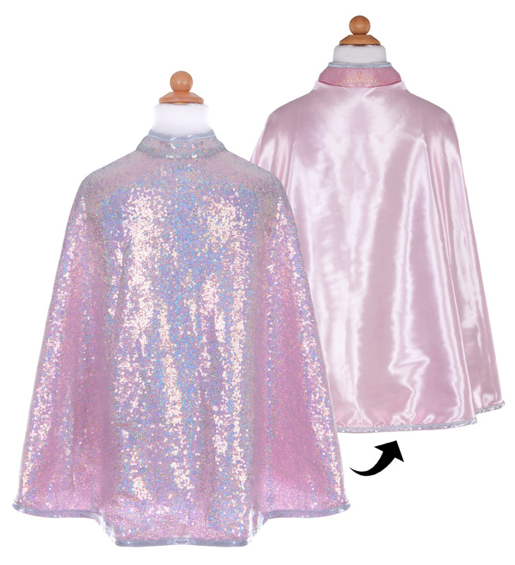 Silver Reversible Sequins Cape
